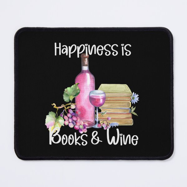 Item preview, Happiness is Books and Rose Wine, Wine Lover, Book Lover, Stack of Books designed and sold by PrintedKat.