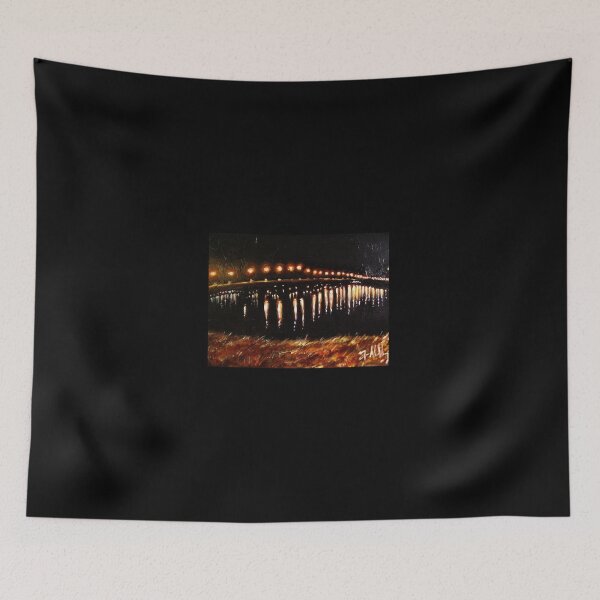 Item preview, River Lights on Bridge at Night designed and sold by bryanmolloyart.