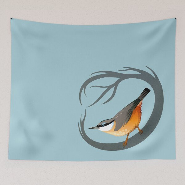 Item preview, Nuthatch on a branch designed and sold by nadine-colin.