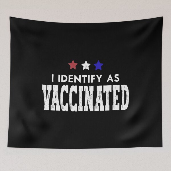 Item preview, I Identify As Vaccinated Patriotic American Flag 4th of July design designed and sold by Merchking1.