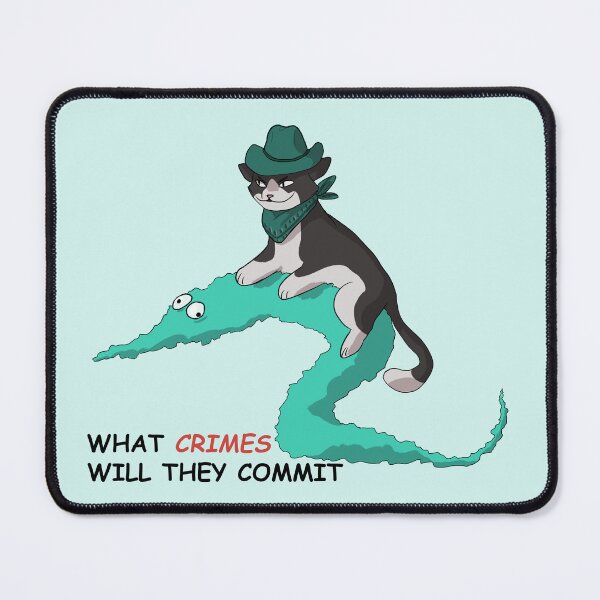 Item preview, cowboy cat and worm (teal) designed and sold by papercreatyre.