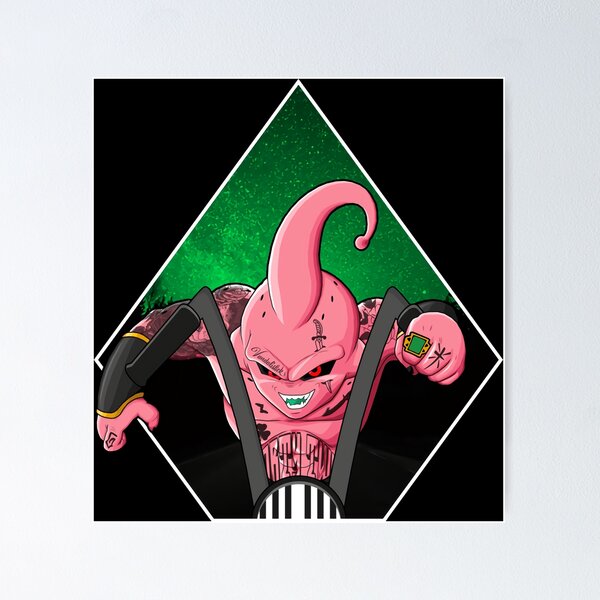 Kid buu Dragon Ball Z Face - Drawing DBZ Majin Buu Poster by eLedesign22