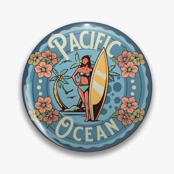 Item preview, Pacific Ocean Vintage Print for Pacific Ocean Lovers - For a beach lover, for a surfer, for a beach person. designed and sold by Wentoo.
