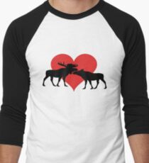 Moose Couple Men's Baseball ¾ T-Shirt
