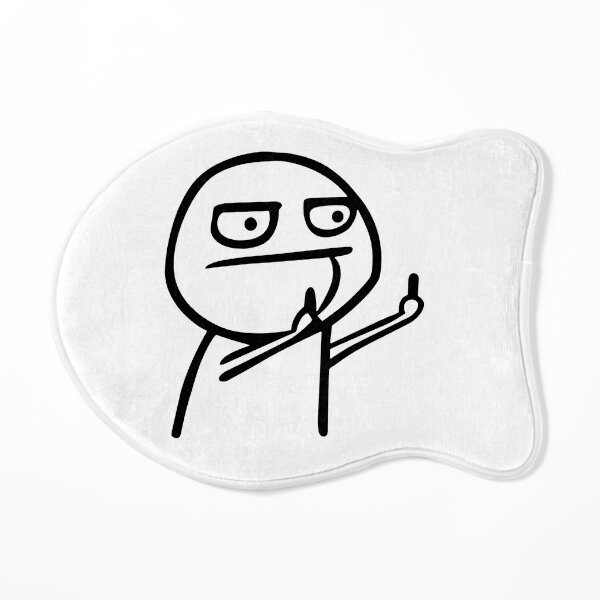 LIS HOME Bath Mat Stickman Meme Face Icon Looking at Computer