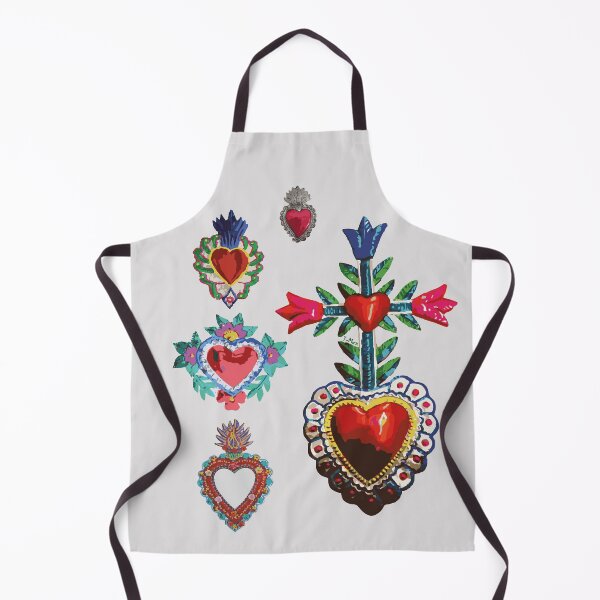 Item preview, Sacred tin red heart mexican folk art bright maximalist decoration milagritos designed and sold by T-Mex.