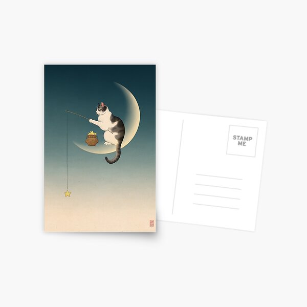 Item preview, Cat Fishing for Stars on Moon designed and sold by Broccoli  Cat Art.