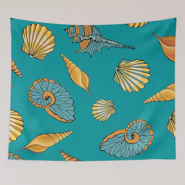 Item preview, Sea shells in a blue ocean designed and sold by FGCART.