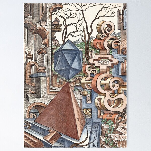 Item preview, Geometria et Perspectiva Pl 02 Fine Art print , Lorenz Stoer ,Geometric Landscape Architecture  designed and sold by TeeARTHY.
