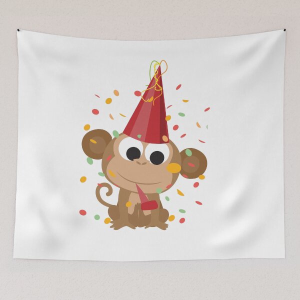 Item preview, Cute Confetti Party Monkey designed and sold by Hedgie Designs.