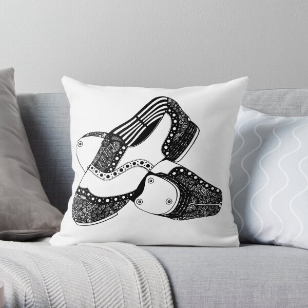 Zentangle Tap Shoes Throw Pillow