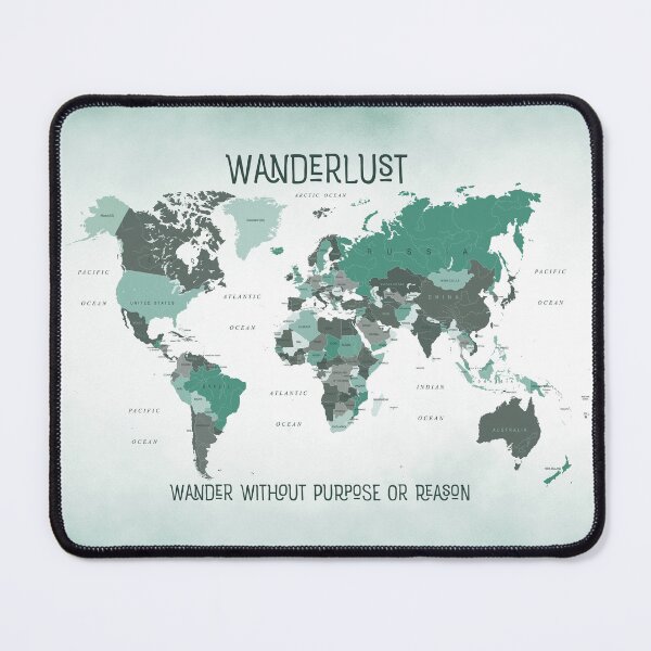 Item preview, Wanderlust Map of the World in Forest Green designed and sold by UrbanEpiphany.