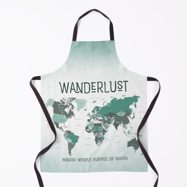 Item preview, Wanderlust Map of the World in Forest Green designed and sold by UrbanEpiphany.