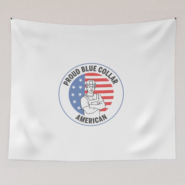 Item preview, Proud Blue collar american USA designed and sold by fiskooriginal.