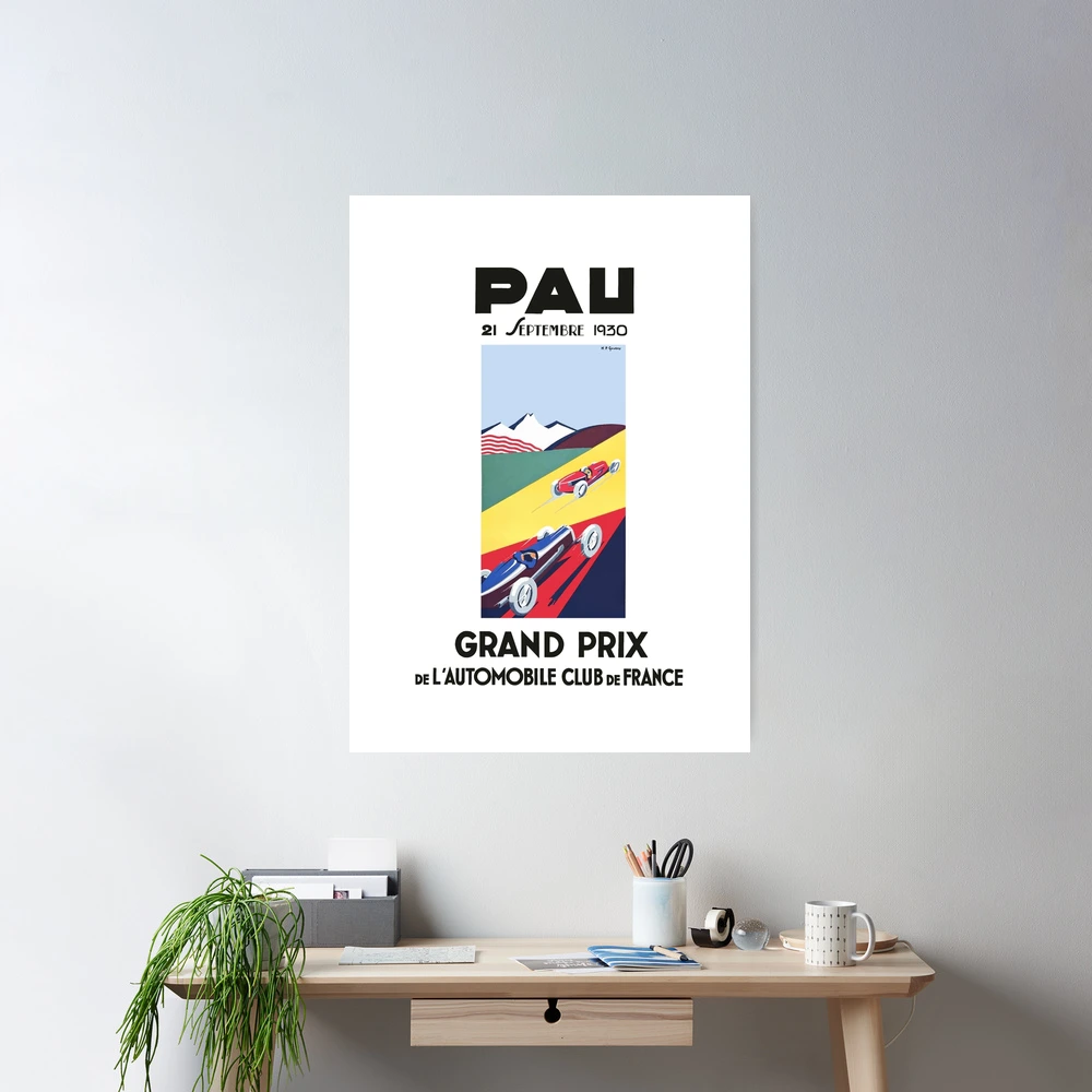 1930 PAU French Grand Prix Racing Poster