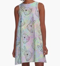 Rainbow Rabbits A-Line Dress