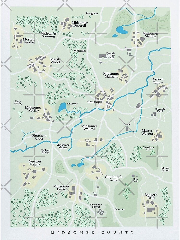 "Midsomer Murders Locations Map" Poster For Sale By Perosspero | Redbubble