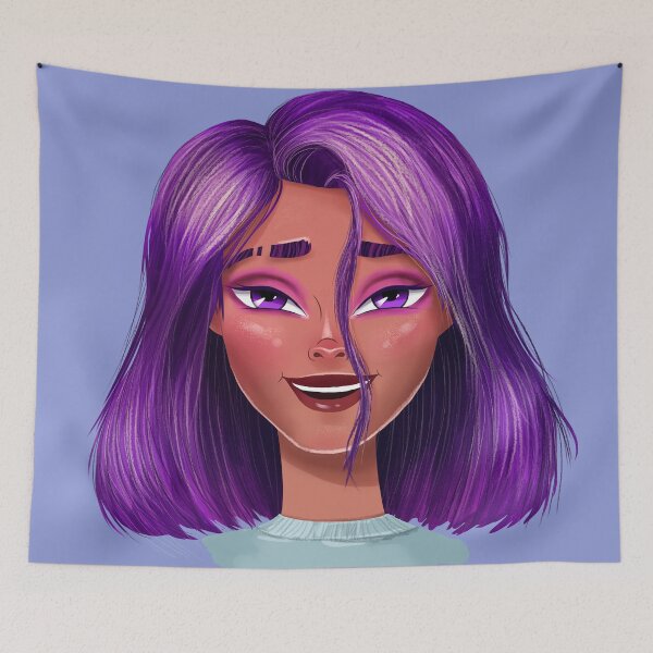 Item preview, Girl with purple hair designed and sold by Olga Vorontsova.