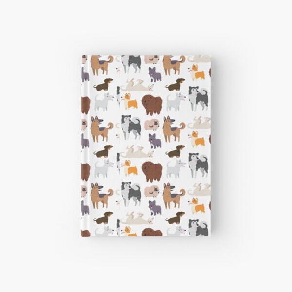 Dog Breeds Pattern Hardcover Journal