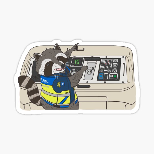 Item preview, Vancouver Train Driving Raccoon designed and sold by Orcanadian.