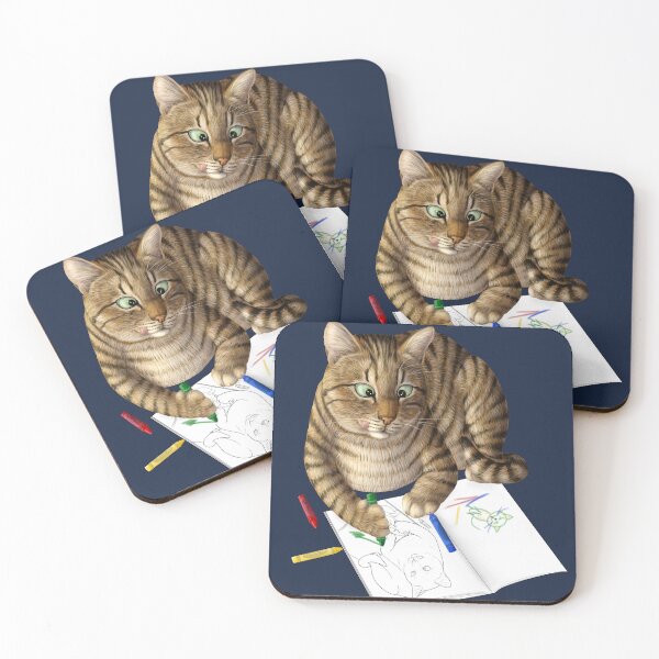 Item preview, Coloring cat. Tabby cat with coloring book designed and sold by Mehu.