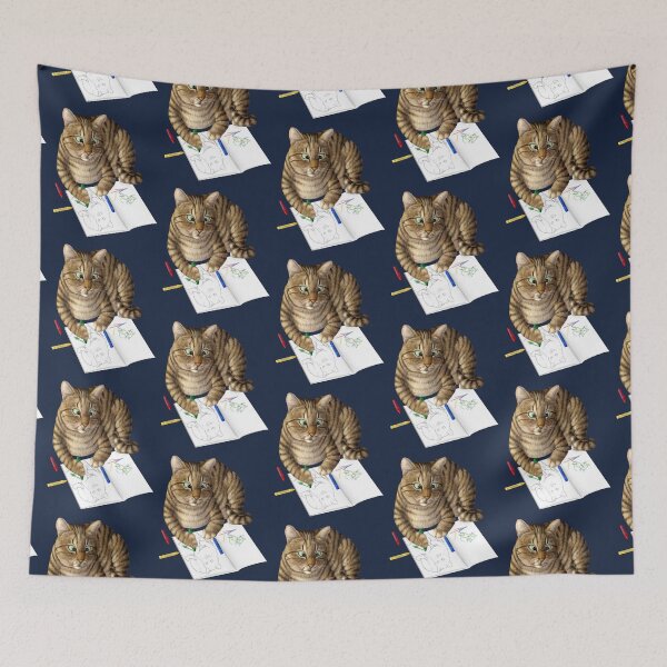 Item preview, Coloring cat. Tabby cat with coloring book designed and sold by Mehu.