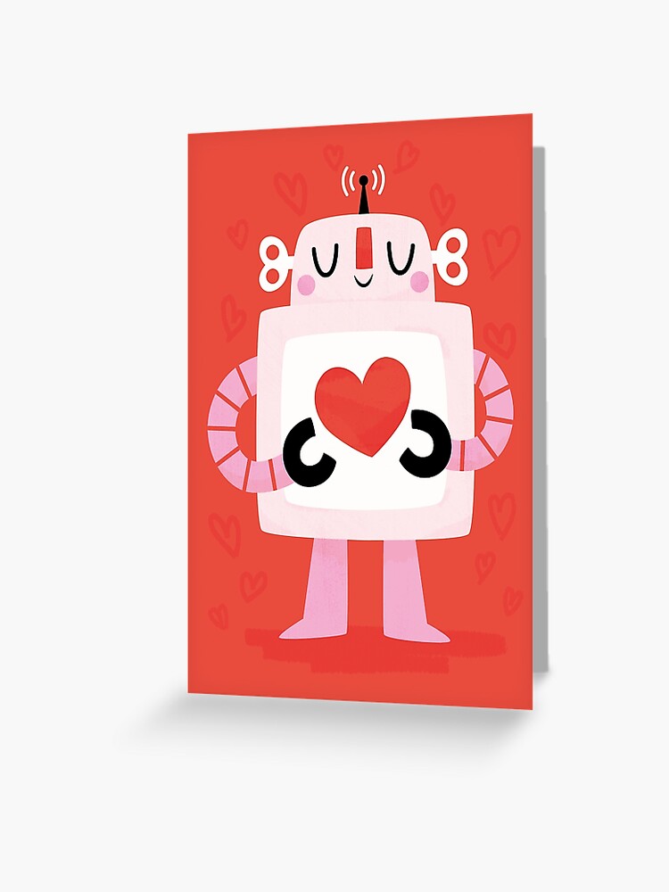 Thumbnail 1 of 2, Greeting Card, Love Robot designed and sold by bakura240.