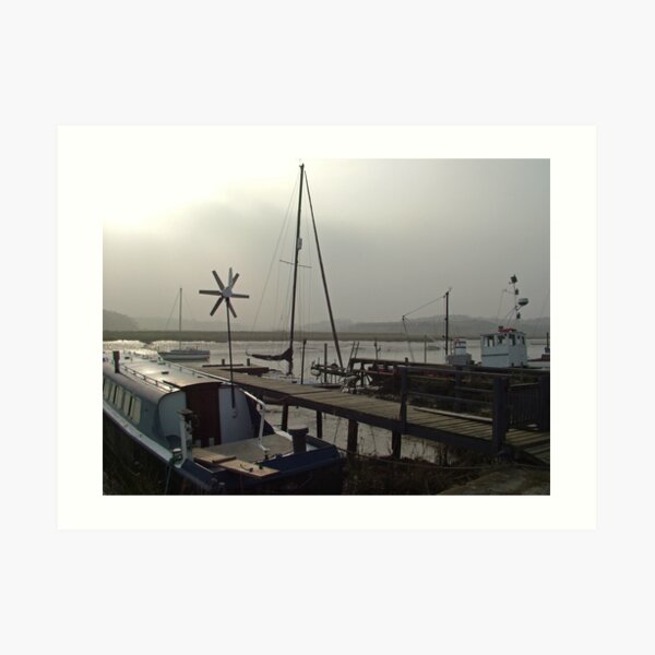 Essex Boats on a Foggy Day Art Print