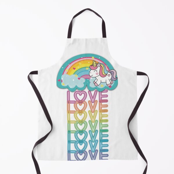 Item preview, Unicorn Raining love Love Love! Cute Kawaii Unicorn with Rainbow & Clouds designed and sold by MunsyArt.