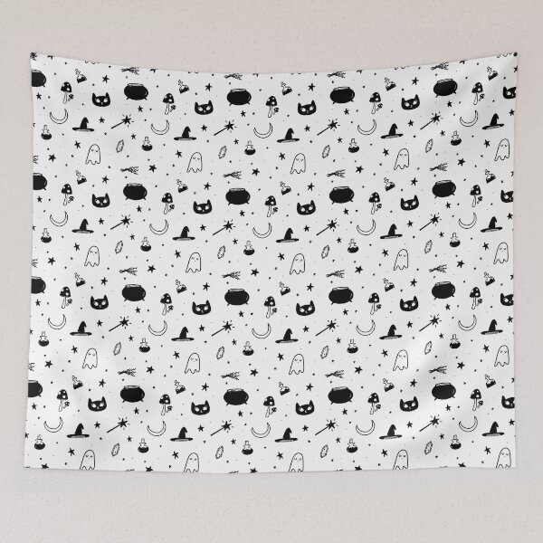 Item preview, Witchy Pattern - Black and White  designed and sold by Jennie Mahoney.