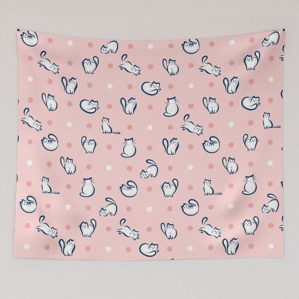 Item preview, Playful Cats 1 on pink designed and sold by Dominiquevari.