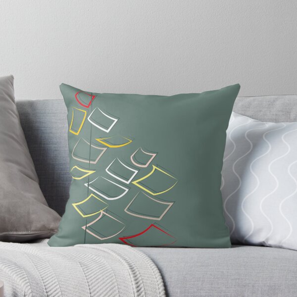Item preview, Abstract Shapes and Lines Throw Pillow 1 designed and sold by blueocan.