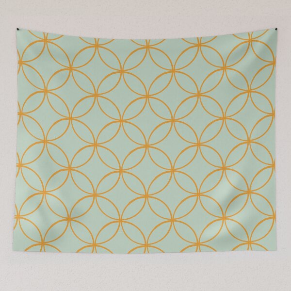 Item preview, Orange and Mint Linked Circles designed and sold by WalkSimplyArt.