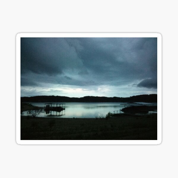 Ominous Sky Over the Lake Sticker