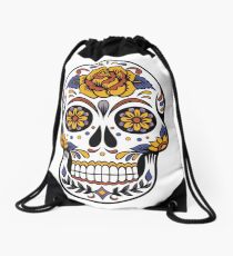Colorful Skull Image Drawstring Bag