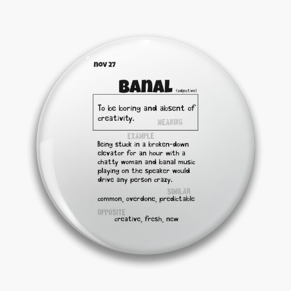 Item preview, November 27 Banal designed and sold by Square Root of Squid.
