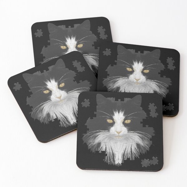 Item preview, Puzzle pattern cat, cat face, long hair cat designed and sold by Kirei-Lily.