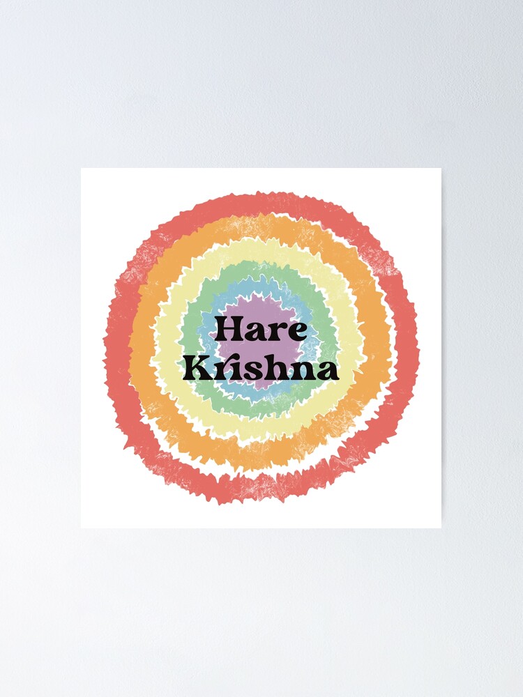 Hare Krishna Mantra Poster, Mantra Print, Spiritual Decor