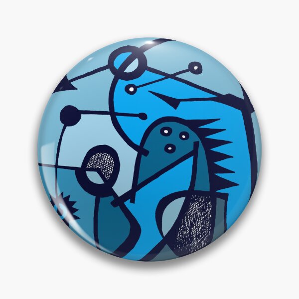 Item preview, "Gëstu Xam Xam" - Contemporary African Abstract Art Surrealist Design - Blues designed and sold by Tony Cisse.