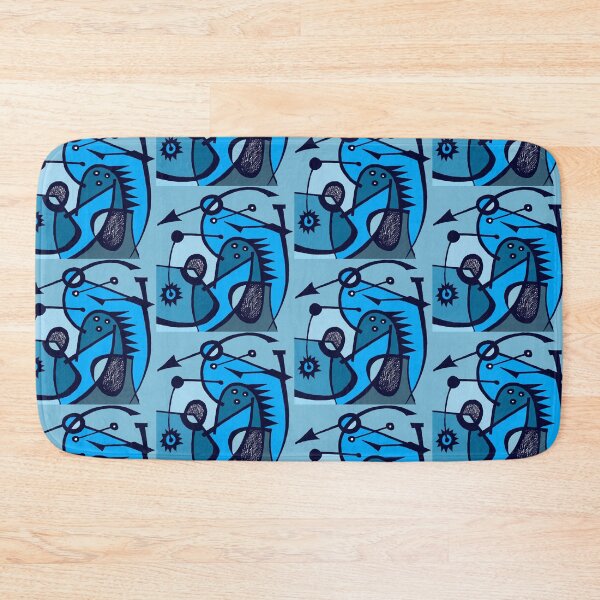 Item preview, "Gëstu Xam Xam" - Contemporary African Abstract Art Surrealist Design - Blues designed and sold by Tony Cisse.