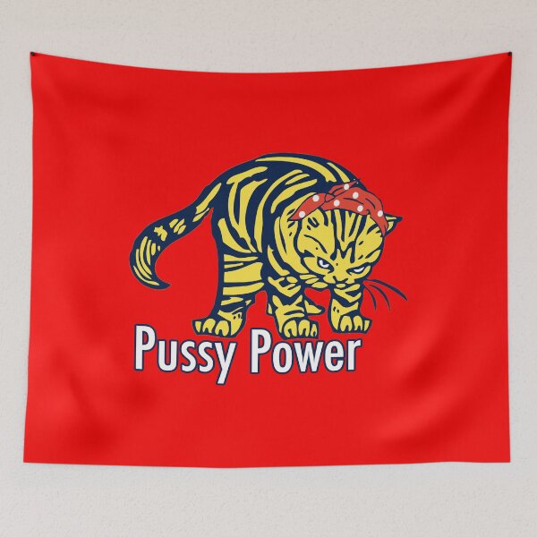 Item preview, "Pussy Power" Feminist Cat Riveter designed and sold by boundlesstees.