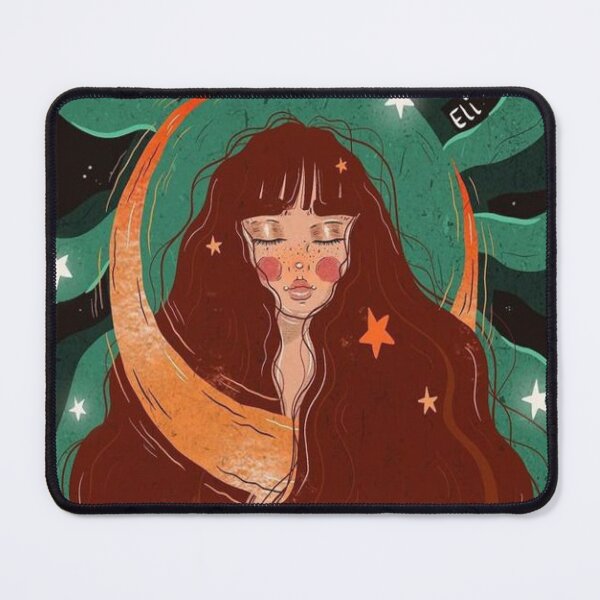 Item preview, Girl With Moon | Artwork|| Pink Art  designed and sold by Artw0rld.