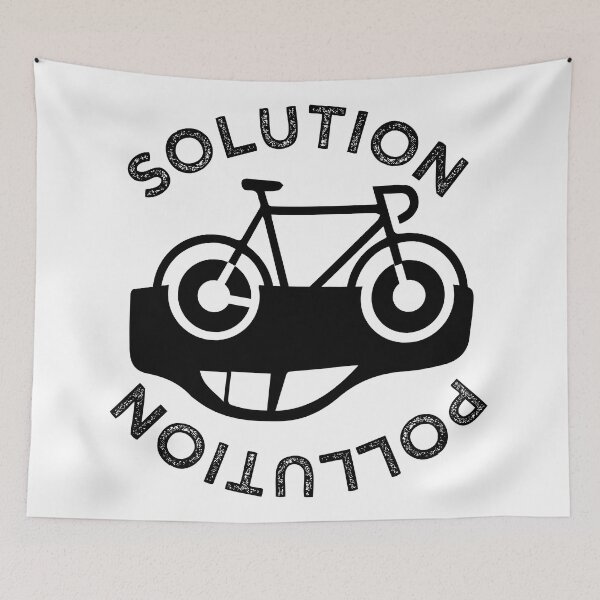 Item preview, Solution for pollution Bicycling Cycling Environment  designed and sold by alltheprints.