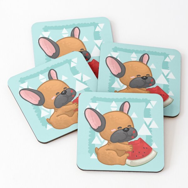 Item preview, Frenchie Dog Eat Watermelon designed and sold by Khotekmei.