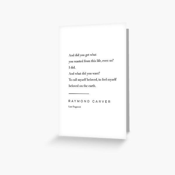 Artikel-Vorschau von Geliebt auf Erden von Raymond Carver, designt und verkauft von wisemagpie.