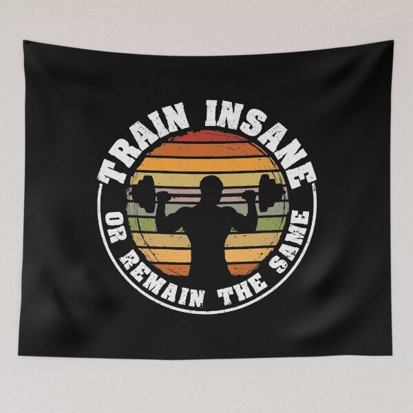 Item preview, Train Insane Or Remain The Same Funny Workout Bodybuilding designed and sold by adxota.