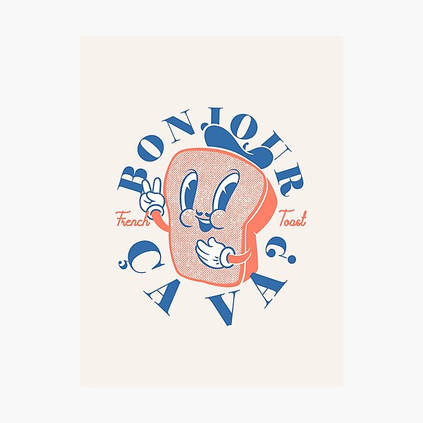 Item preview, French Toast | Cute Vintage Brioche French Toast Retro Style Mid Century Cartoon Anthropomorphic Mascot designed and sold by Any Color Designs.