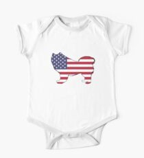 American Flag – Samoyed One Piece - Short Sleeve