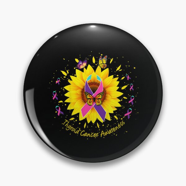 Item preview, Thyroid cancer awareness sunflower butterfly gift survivor  designed and sold by DaiShop.