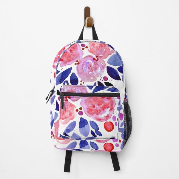Item preview, Abstract watercolor roses - pink and indigo designed and sold by wackapacka.